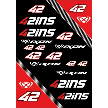 Stickers Ixon Sti1 Rins 25 Noir Blanc Rouge