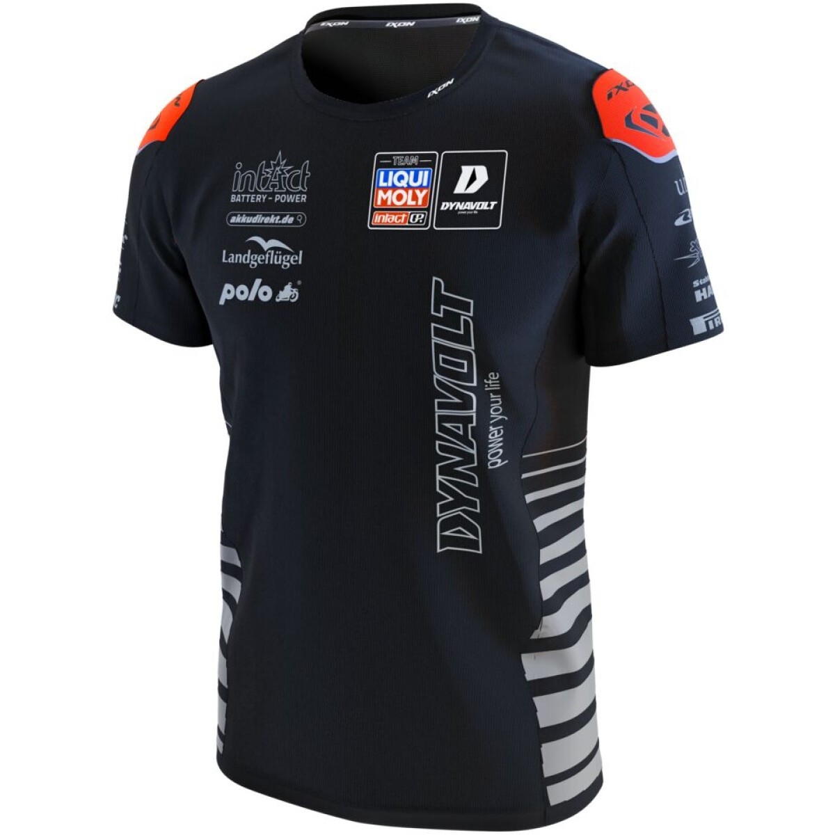 T-Shirt Ixon TS1 Inta 25 Noir Rouge Fluo Argent