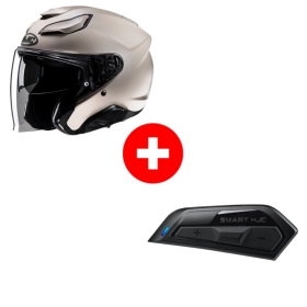 Pack CASQUE HJC F31 UNI SABLE BEIGE SEMI MAT + KIT BLUETOOTH HJC SMART 11B