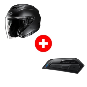 Pack CASQUE HJC F31 UNI NOIR SEMI MAT + KIT BLUETOOTH HJC SMART 11B