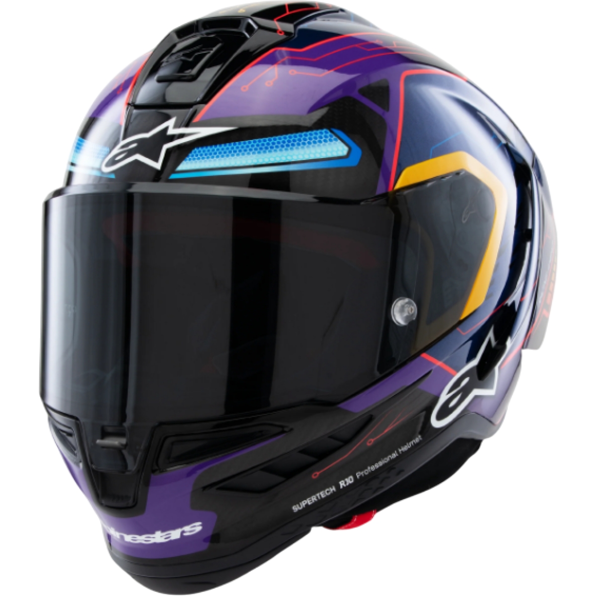 Casque Alpinestars Supertech R10 LE Replica Martinator R01 Bleu Violet Rouge