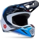 Casque Cross Fox V3 Fade Blanc Bleu