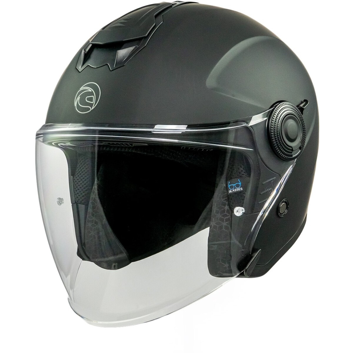 Casque Jet Kokpit K-303 Solid Noir Mat