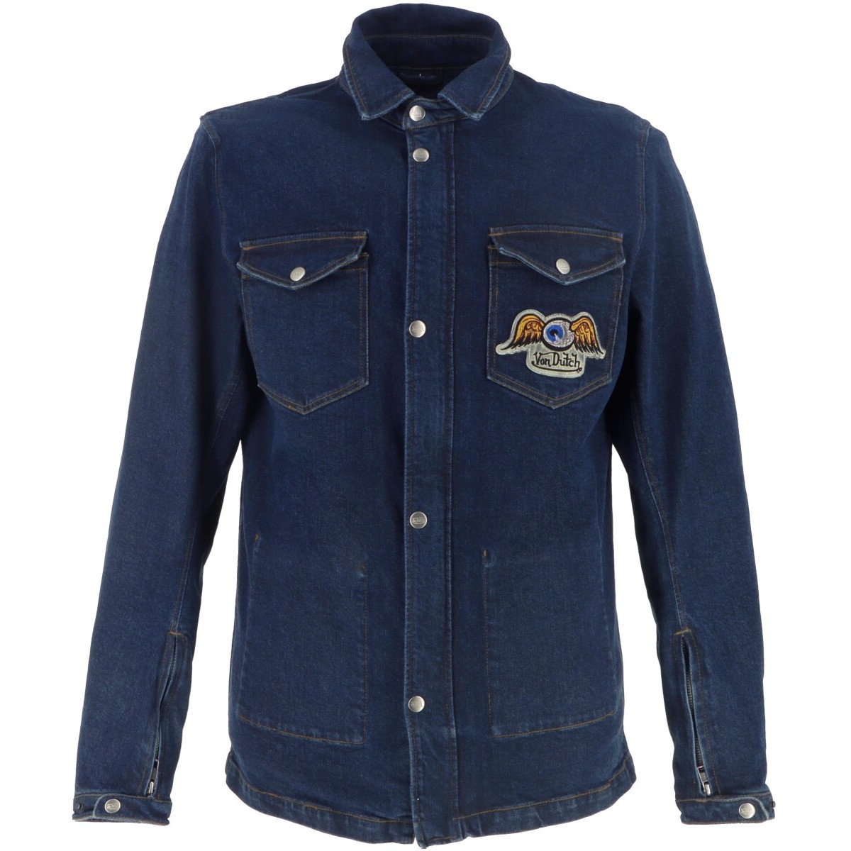 Chemise Helstons Von Dutch Captain Bleu Dirty