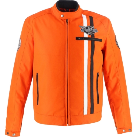 Blouson Helstons Von Dutch Speed Racer Orange Noir Blanc