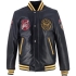 Blouson Helstons Von Dutch Collegian Cuir Rag Noir Jaune