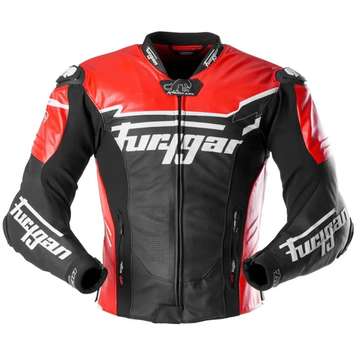 Blouson Furygan Sirius Noir Rouge Blanc