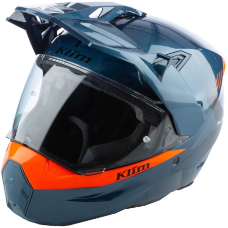 Casque Klim X1 Alpha Carbon Concept Bleu Pétrole Orange Brillant - Casque Intégral KLIM