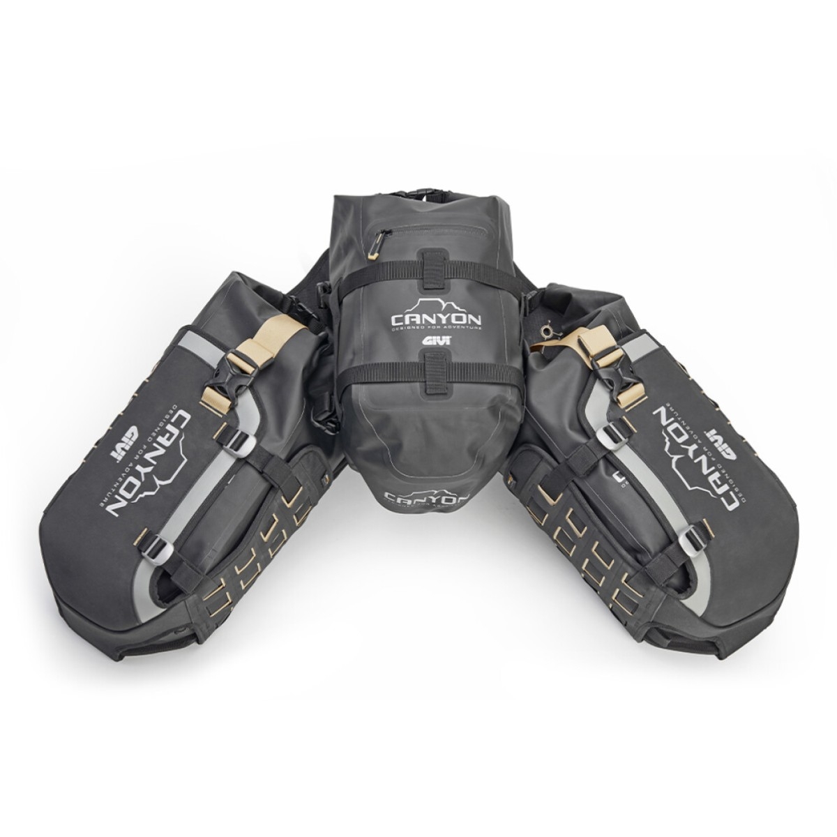 Ensemble Givi Sacoches + Base GRT721B Canyon 2x16L + 12L