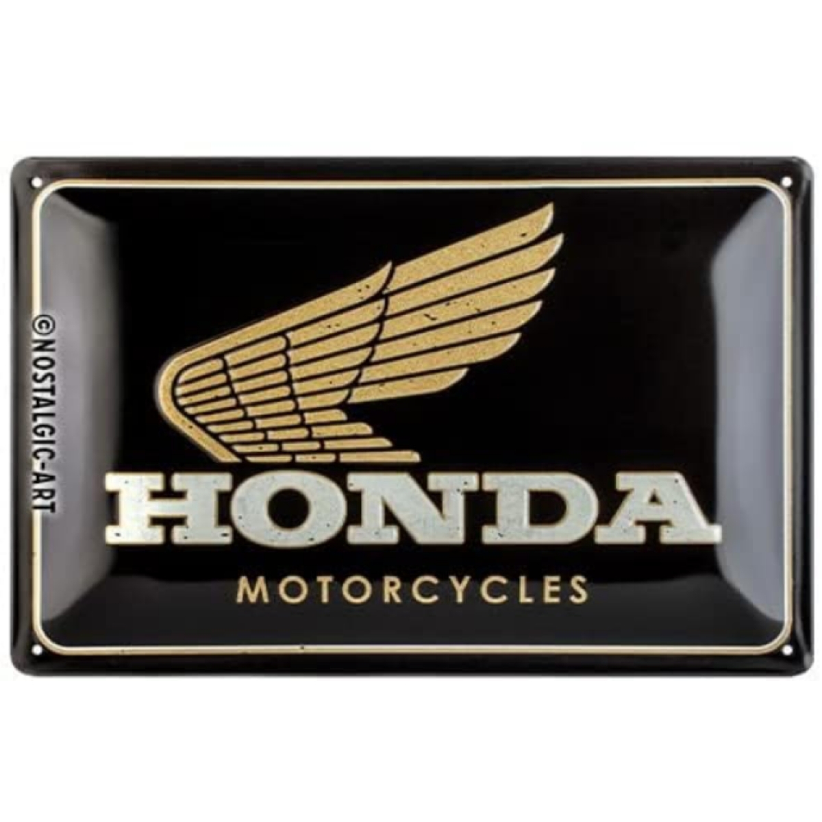 Plaque Métal Nostalgic Art Honda Motorcycles Or 20x30cm
