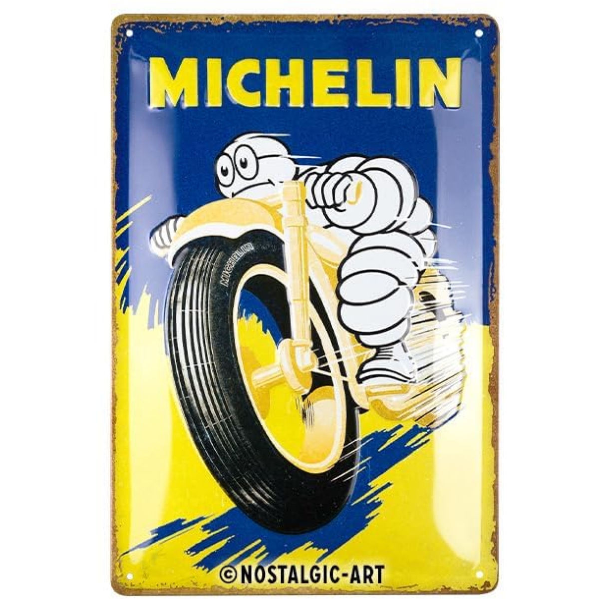Plaque Métal Nostalgic Art Michelin Motorcycle Bibendum 20x30cm