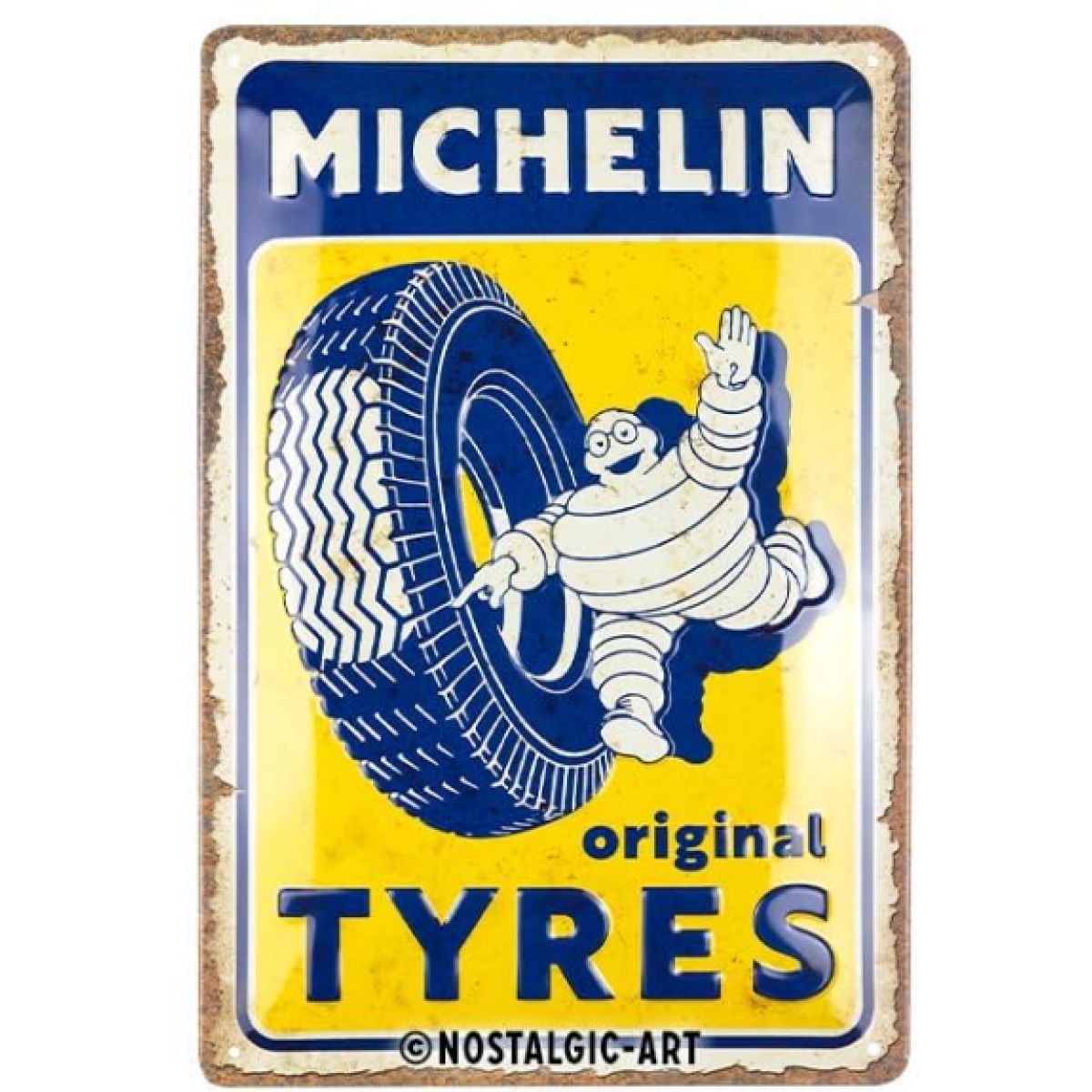 Plaque Métal Nostalgic Art Michelin Original Tyres 20x30cm