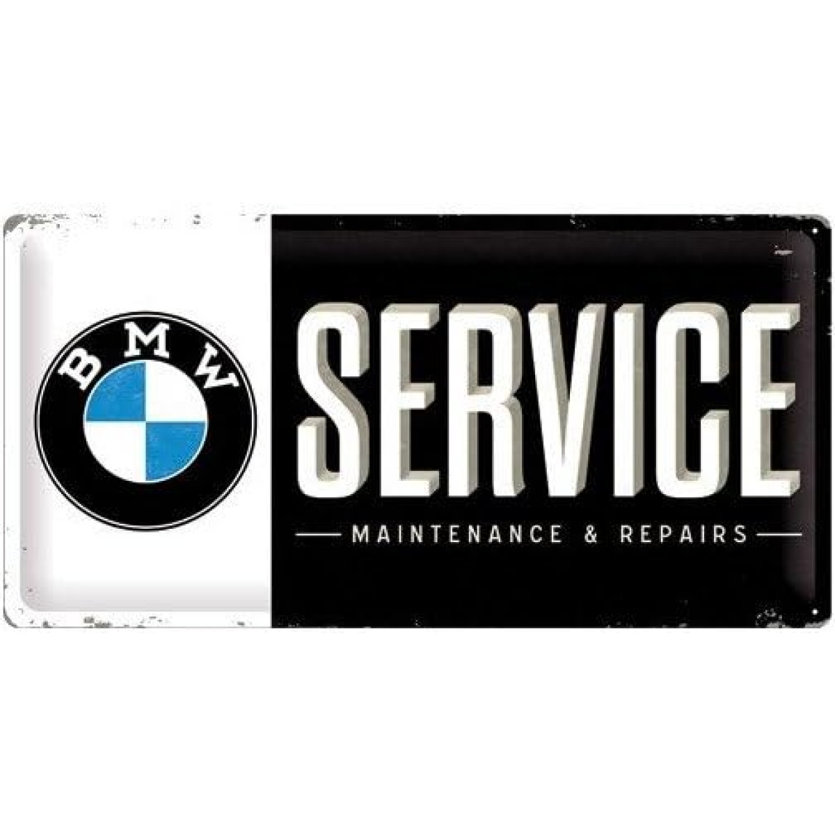 Plaque Métal Nostalgic Art Bmw Service 25x50cm