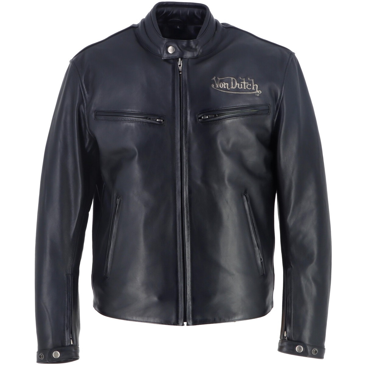 Blouson Helstons Von Dutch Basic Cuir Rag Noir