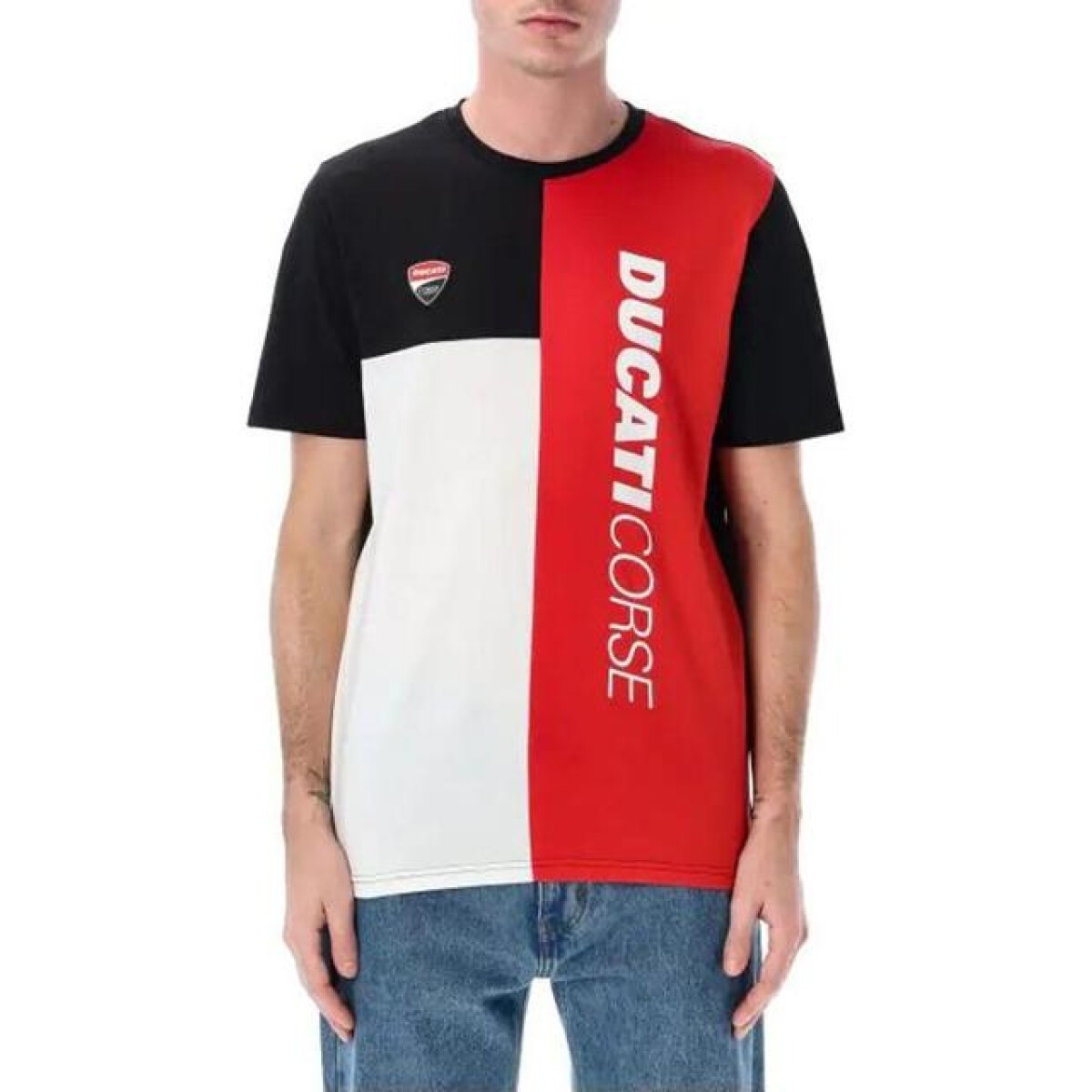 T-Shirt Ducati Color Block 2025 Rouge Blanc Noir