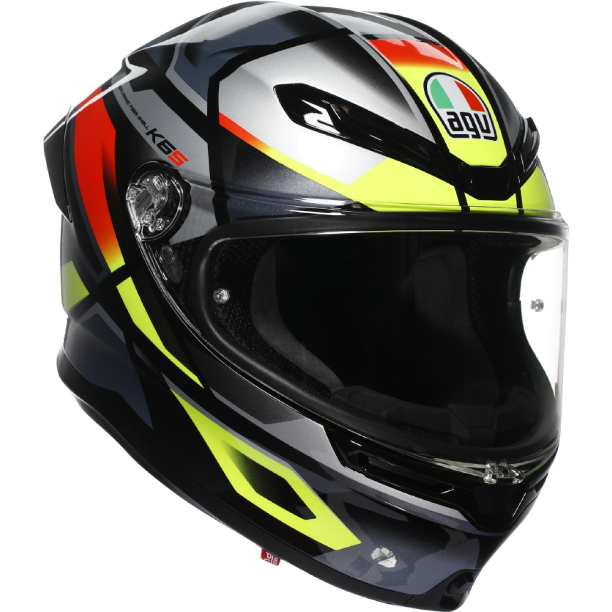 Casque AGV K6 S MPLK Erazer Noir Rouge Jaune Fluo