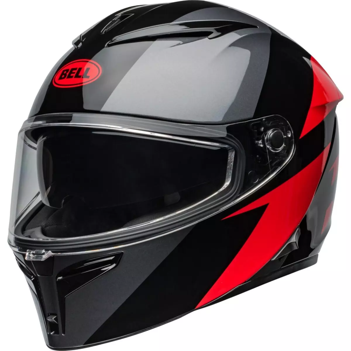 Casque Bell Lithium Shear Noir Gris Rouge Brillant