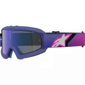 Masque Cross Enfant Alpinestars Vision Youth Corp Violet Rose Fluo Miroir Bleu