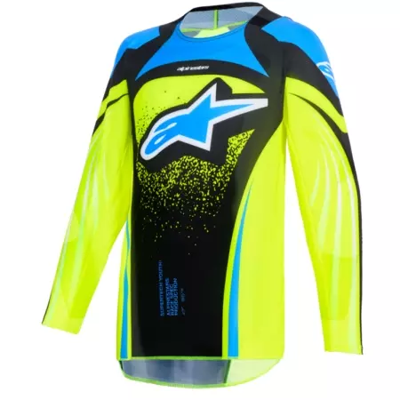Maillot Cross Enfant Alpinestars Supertech Nomur Bleu Marine Jaune Fluo