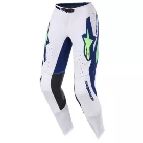 Pantalon Cross Alpinestars Supertech Vista Gris Clair Jaune Fluo Bleu
