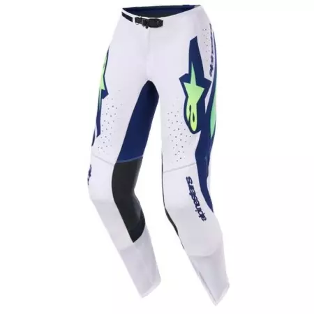 Pantalon Cross Alpinestars Supertech Vista Gris Clair Jaune Fluo Bleu