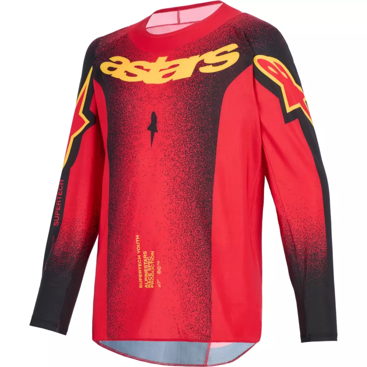 Maillot Cross Enfant Alpinestars Supertech Scenz Rouge Noir Jaune