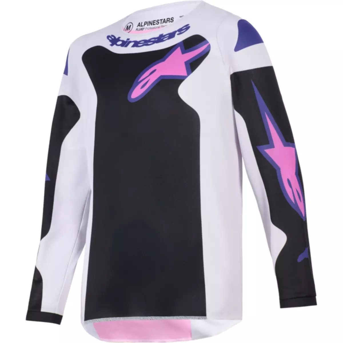 Maillot Cross Enfant Alpinestars Fluid Grid Noir Gris Clair Violet