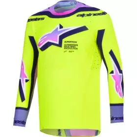 Maillot Cross Alpinestars Supertech Vista Jaune Violet Noir