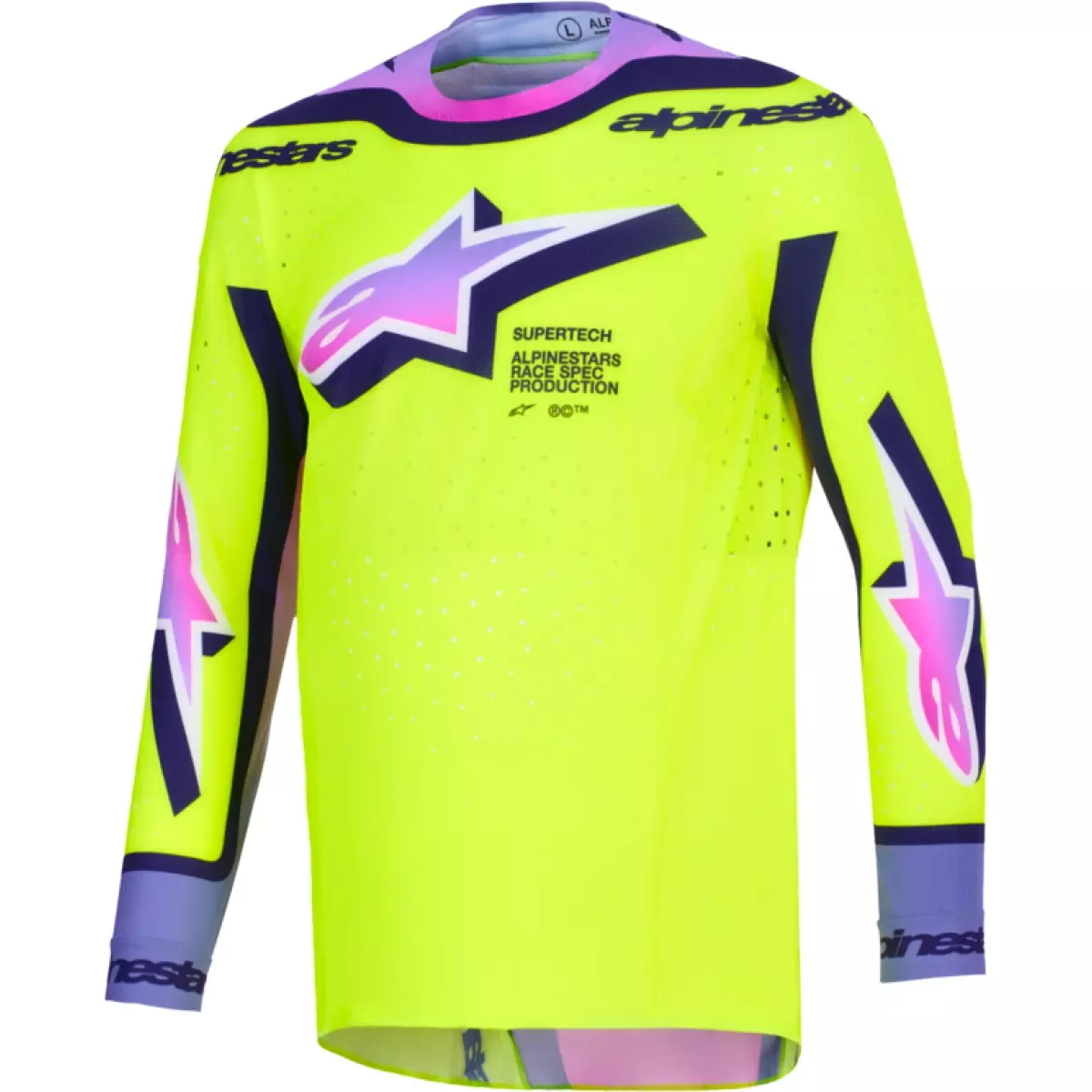 Maillot Cross Alpinestars Supertech Vista Jaune Violet Noir
