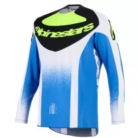 Maillot Cross Alpinestars Techstar Knif Bleu Noir Jaune Fluo