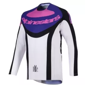 Maillot Cross Alpinestars Techstar Knif Noir Gris Clair Violet
