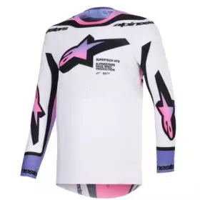 Maillot Cross Alpinestars Supertech Pro Vista Blanc Violet Noir