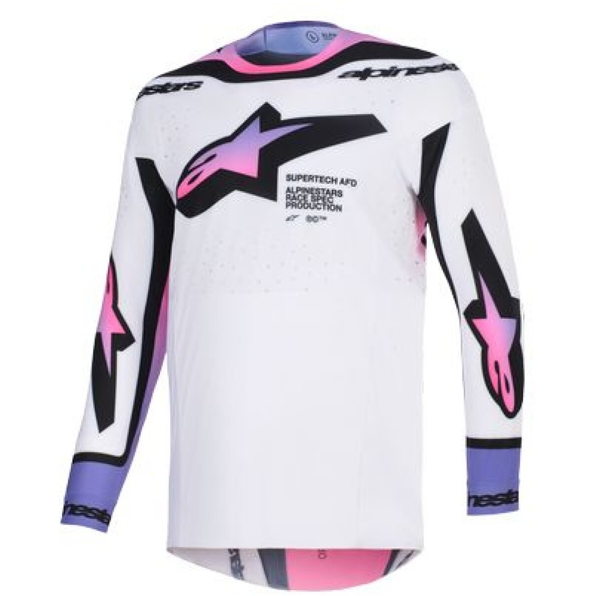 Maillot Cross Alpinestars Supertech Pro Vista Blanc Violet Noir