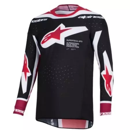 Maillot Cross Alpinestars Supertech Pro Vista Noir Rouge Blanc