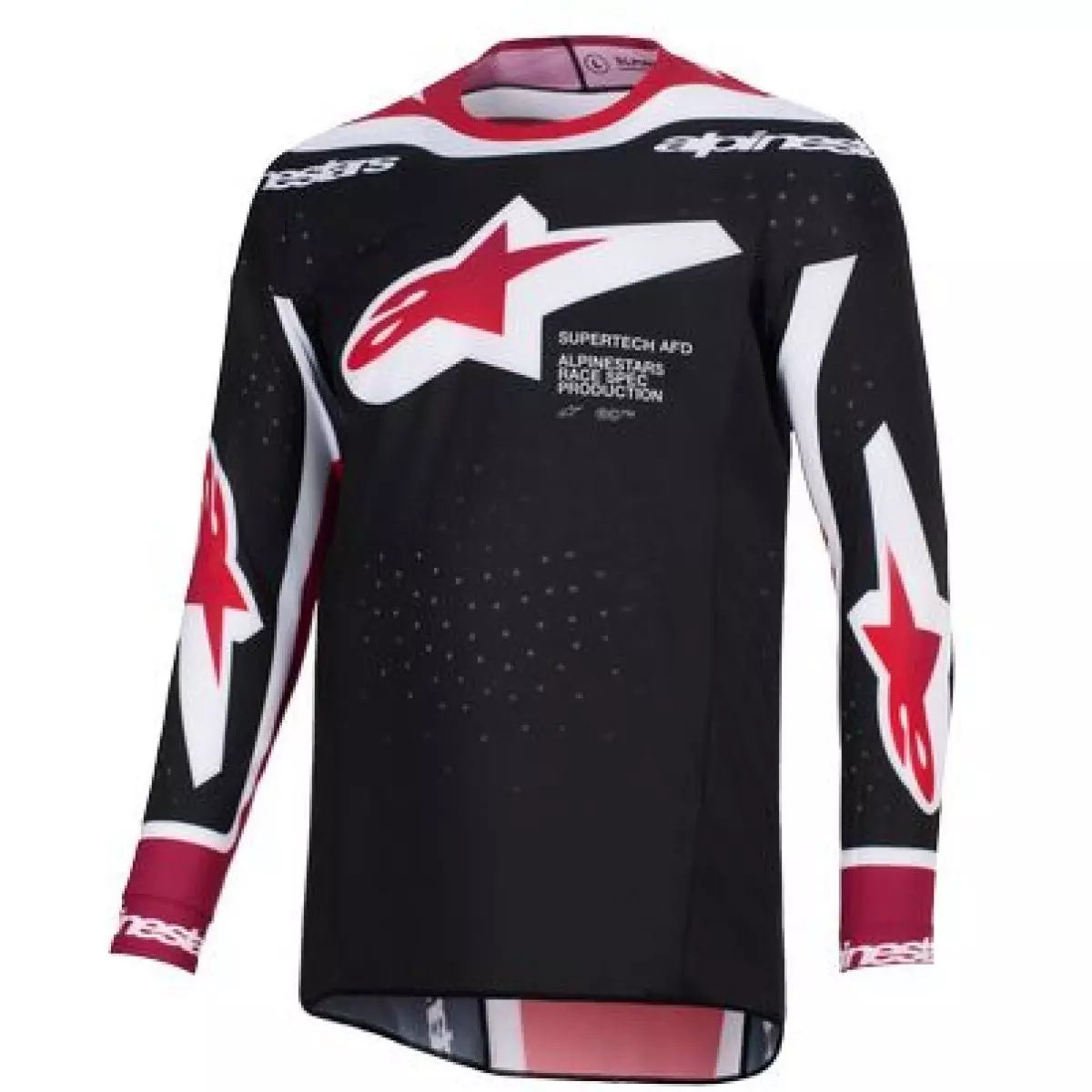 Maillot Cross Alpinestars Supertech Pro Vista Noir Rouge Blanc