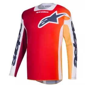 Maillot Cross Alpinestars Racer Portl Rouge Clair Gris Foncé Gris