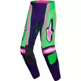 Pantalon Cross Alpinestars Techstar Nomur Violet Vert Rose Fluo
