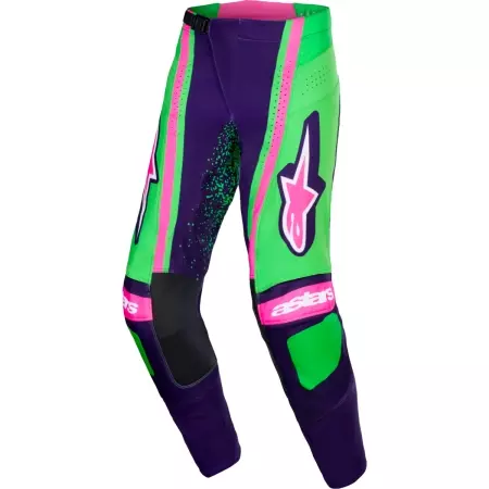 Pantalon Cross Alpinestars Techstar Nomur Violet Vert Rose Fluo