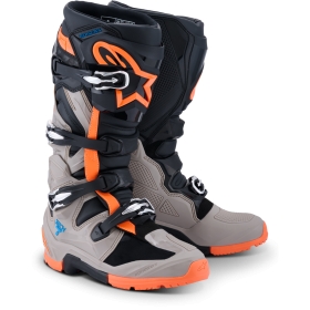 Bottes Cross Alpinestars Tech 7 Enduro Noir Gris Foncé Orange Fluo