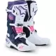 Bottes Cross Alpinestars Tech 10 Blanc Violet Bleu Marine Rose Fluo
