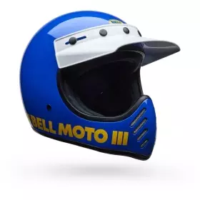 Casque Bell Moto-3 Classic Bleu Brillant.