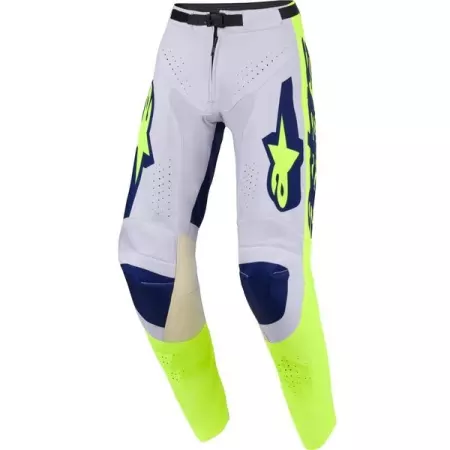 Pantalon Cross Alpinestars Racer Air Riway Gris Clair Jaune Fluo Bleu