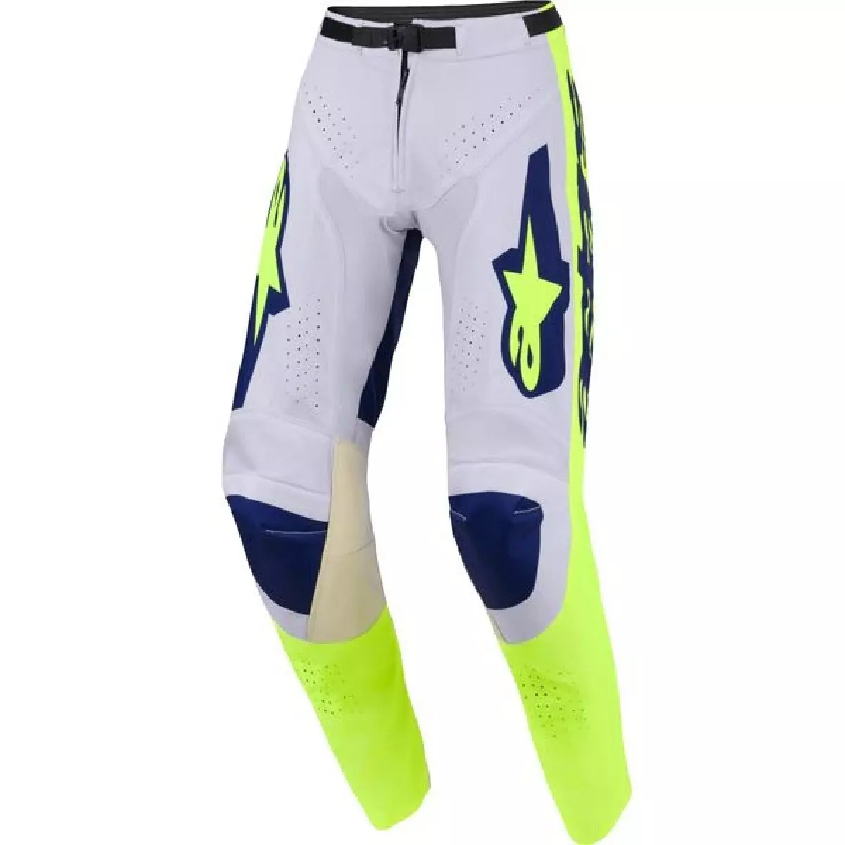 Pantalon Cross Alpinestars Racer Air Riway Gris Clair Jaune Fluo Bleu
