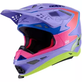 Casque Cross Alpinestars Supertech S-M10 Jett Lawrence R01 Violet Rose Jaune