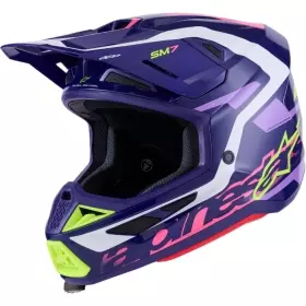 Casque Cross Alpinestars SM-7 Deed Violet Rose Brillant