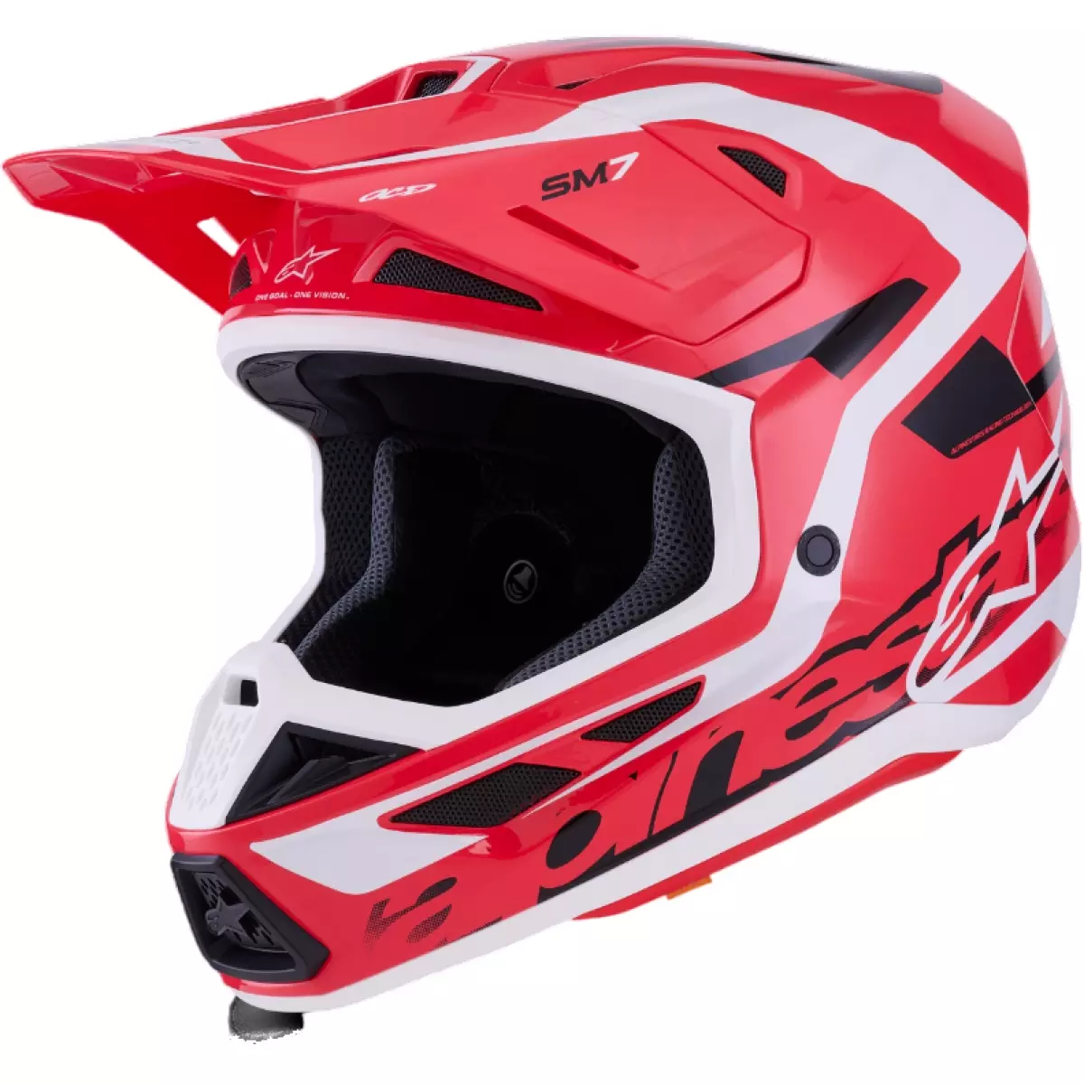 Casque Cross Alpinestars SM-7 Deed Rouge Noir Blanc