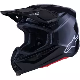 Casque Cross Alpinestars SM-7 Solid Noir Brillant