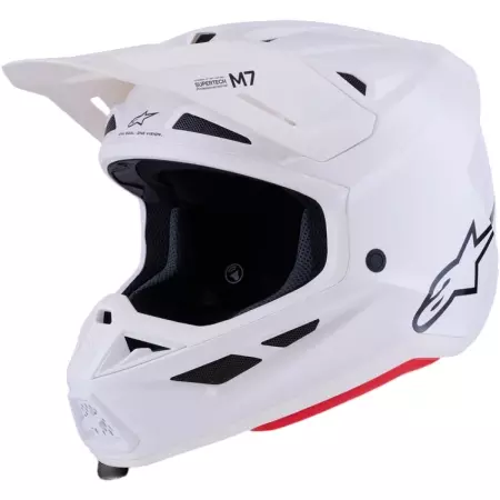 Casque Cross Alpinestars SM7 Solid Blanc