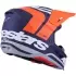 Casque Cross Alpinestars SM-7 Core Orange Bleu Mat