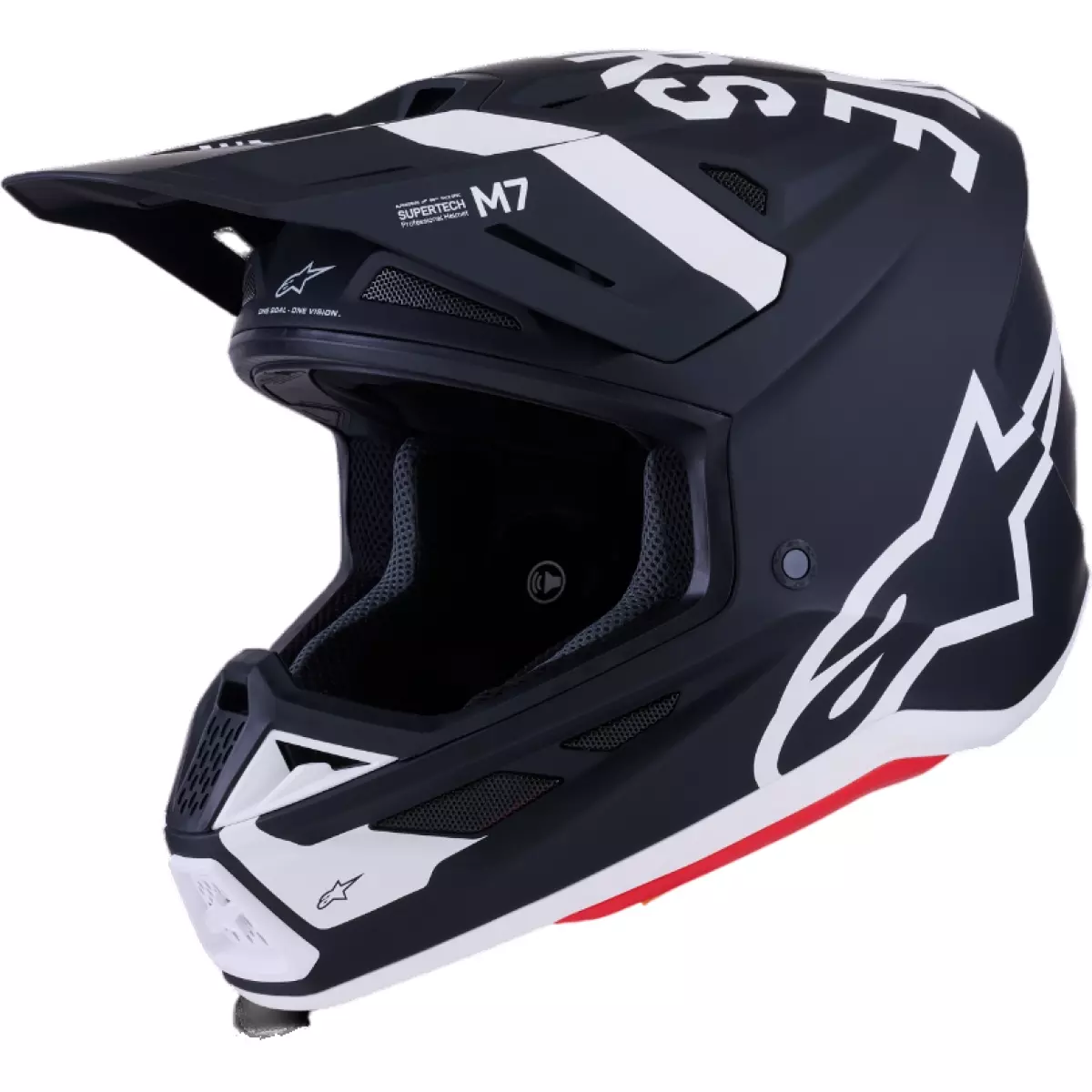 Casque Cross Alpinestars SM-7 Dasher Noir Blanc Mat